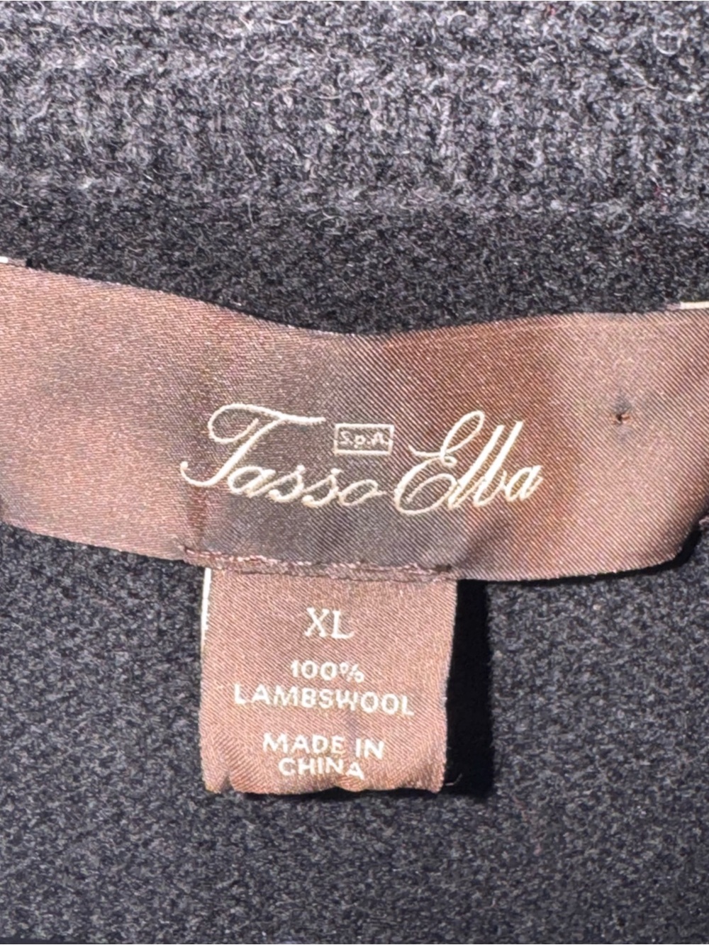 Tasso Elba Black Lambswool Crewneck Sweater